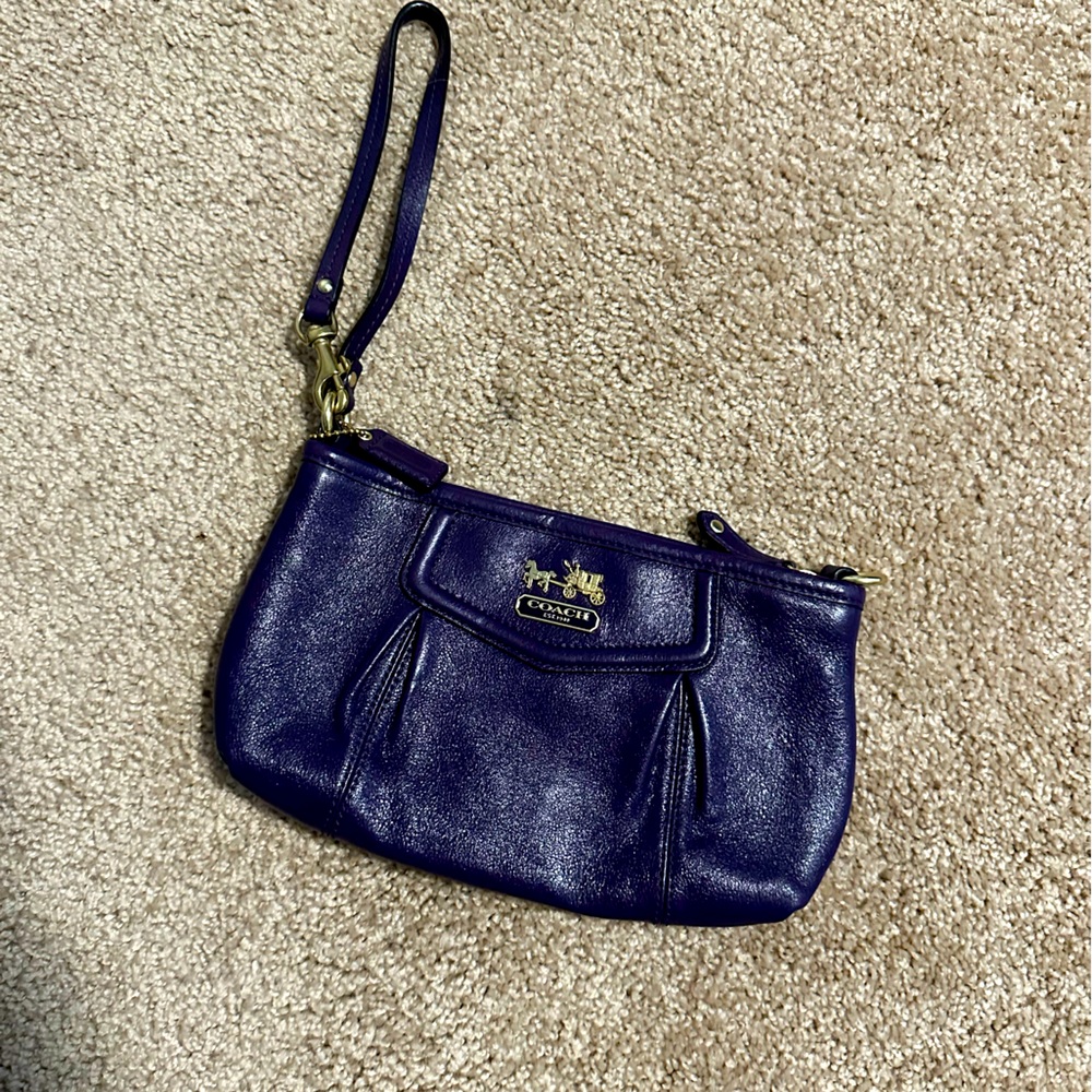 Coach Purple Leather Clutch Wristlet